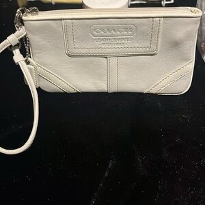 Coach White Leather Wristlet * COA Included